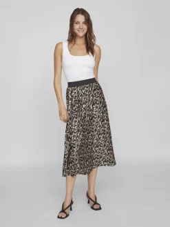 Vila Röcke*VINITBAN PRINT MIDI SKIRT - NOOS black1