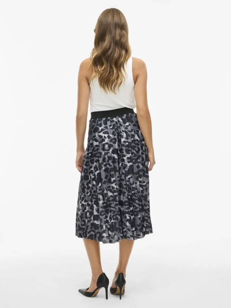 Vila Röcke*VINITBAN PRINT MIDI SKIRT - NOOS Glacier Gray