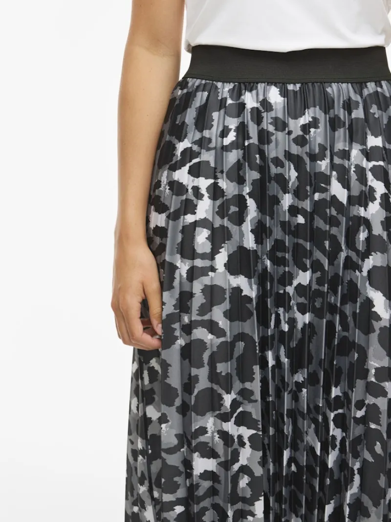 Vila Röcke*VINITBAN PRINT MIDI SKIRT - NOOS Glacier Gray