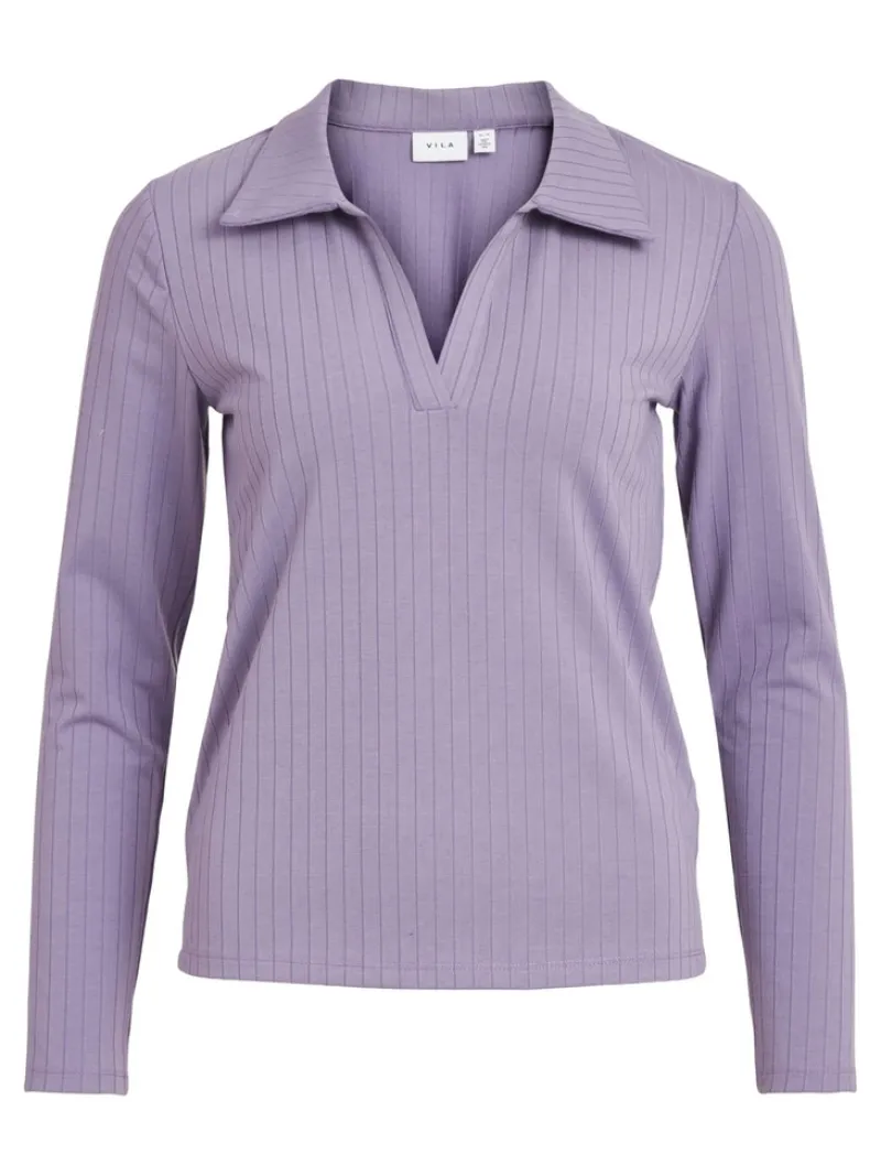 Vila Shirts*VINOBELLA L/S POLO SHIRT Portabella