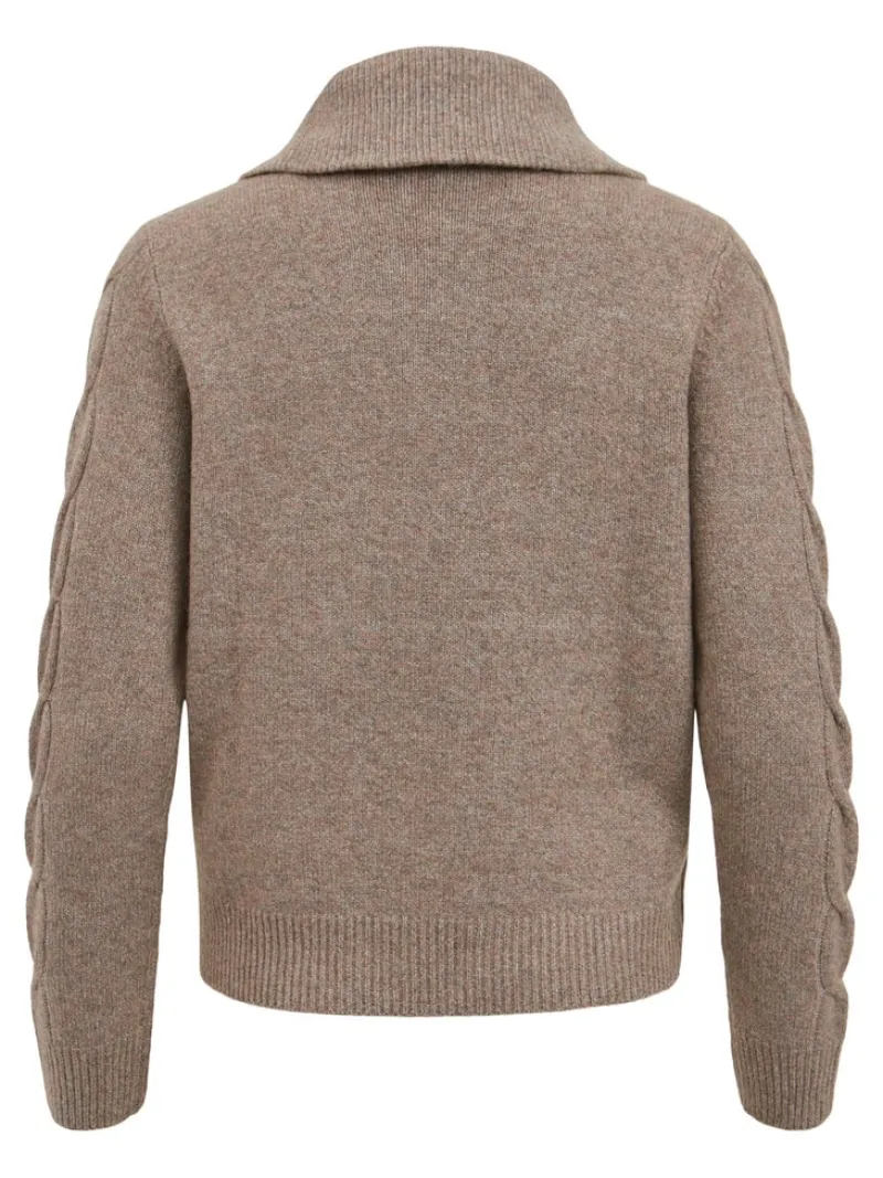 Vila Pullover & Sweatshirts*VIOALY L/S ZIPPER KNIT TOP/SU/PB Portabella