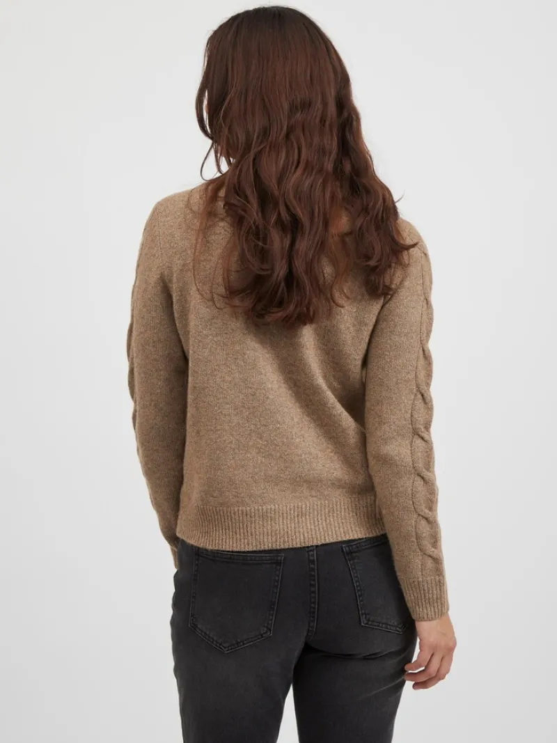 Vila Pullover & Sweatshirts*VIOALY L/S ZIPPER KNIT TOP/SU/PB Portabella