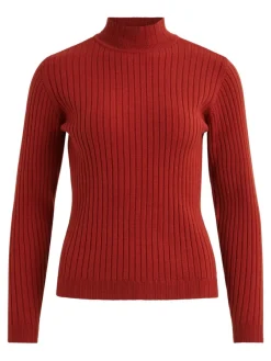 Vila Pullover & Sweatshirts*VIOLIVI FUNNELNECK L/S KNIT TOP/SU burnt henna