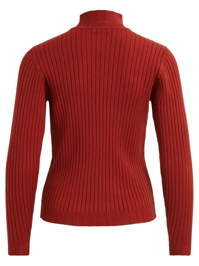 Vila Pullover & Sweatshirts*VIOLIVI FUNNELNECK L/S KNIT TOP/SU burnt henna
