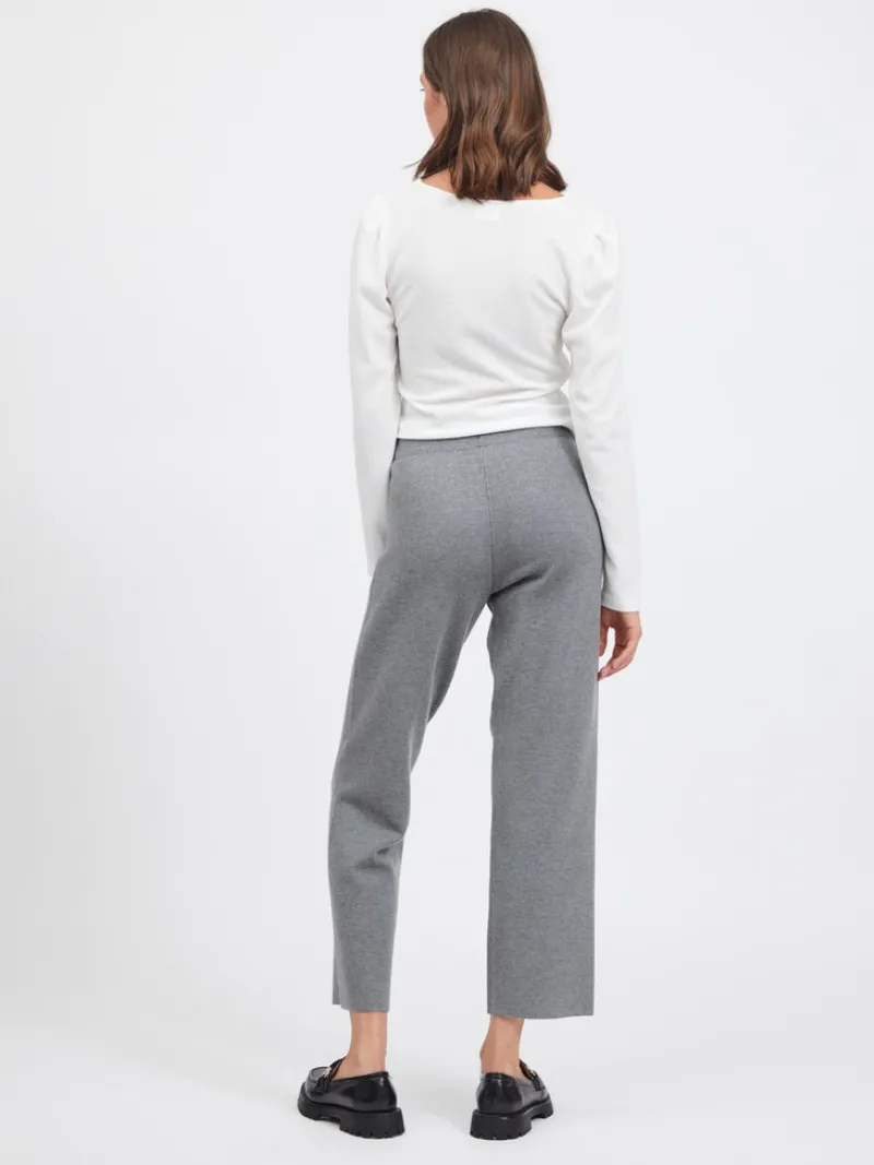 Vila Hosen*VIOLIVIE RW 7/8 KNIT PANT/SU Medium Grey Melange