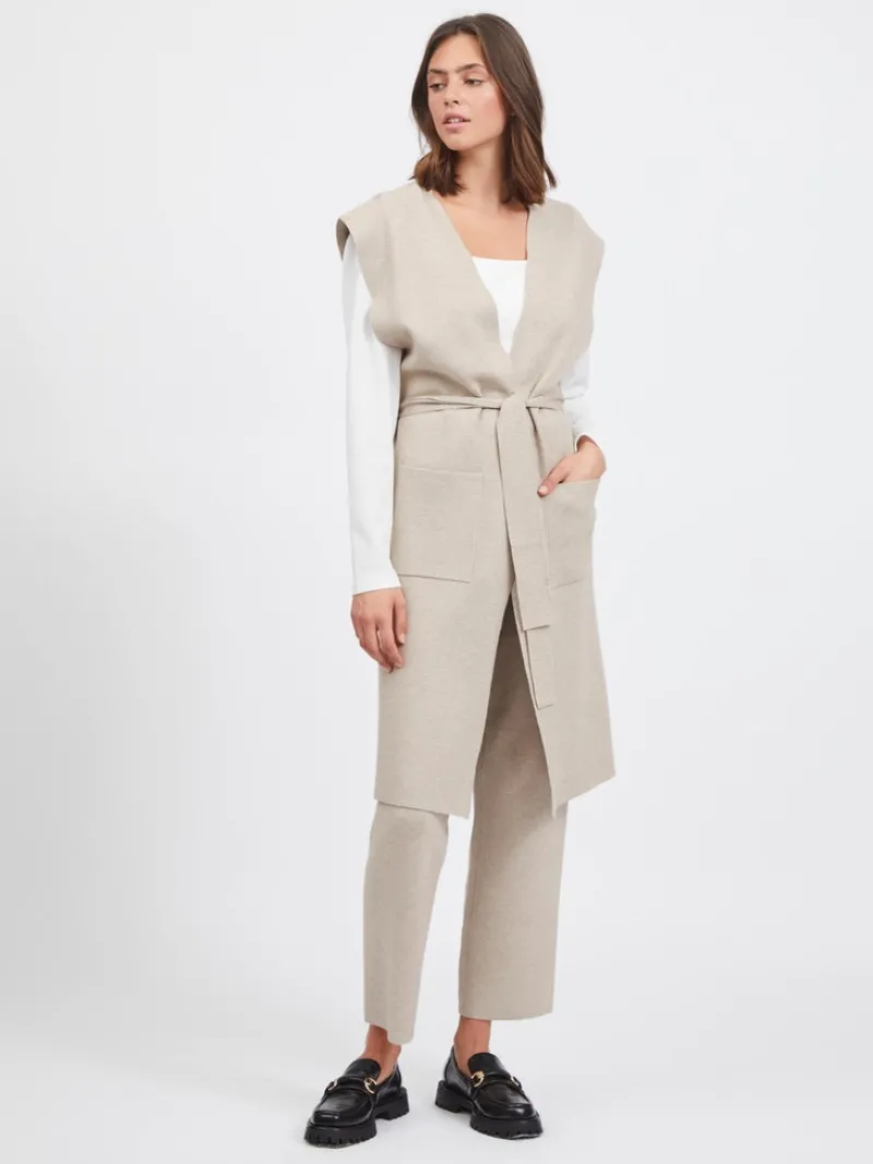 Vila Pullover & Sweatshirts*VIOLIVIE S/L KNIT VEST/SU natural melange