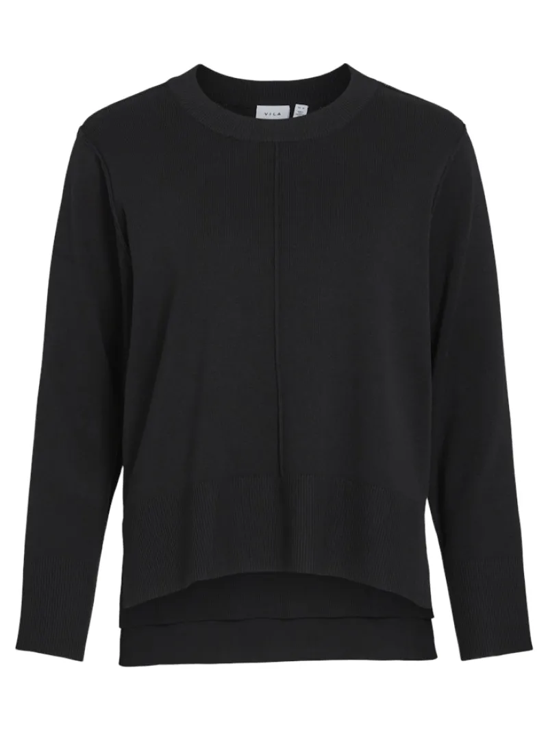 Vila Pullover & Sweatshirts*VIOSTRIA O-NECK L/S KNIT TOP-NOOS black beauty