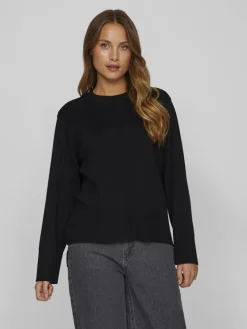 Vila Pullover & Sweatshirts*VIOSTRIA O-NECK L/S KNIT TOP-NOOS black beauty
