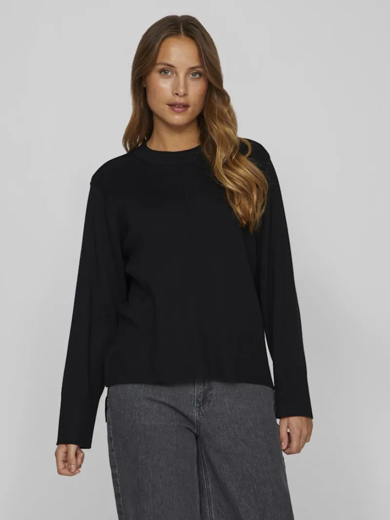 Vila Pullover & Sweatshirts*VIOSTRIA O-NECK L/S KNIT TOP-NOOS black beauty