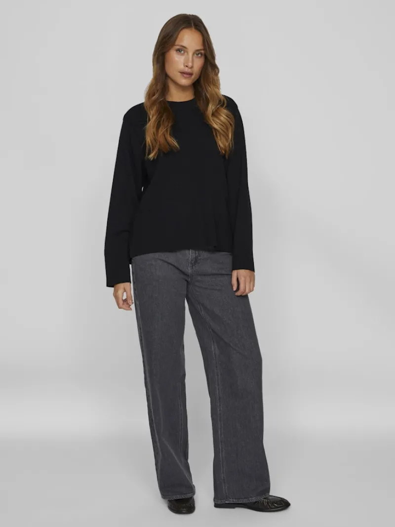 Vila Pullover & Sweatshirts*VIOSTRIA O-NECK L/S KNIT TOP-NOOS black beauty