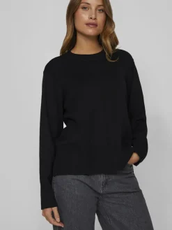 Vila Pullover & Sweatshirts*VIOSTRIA O-NECK L/S KNIT TOP-NOOS black beauty