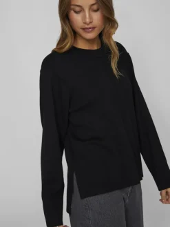 Vila Pullover & Sweatshirts*VIOSTRIA O-NECK L/S KNIT TOP-NOOS black beauty