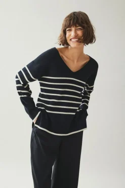 Vila Pullover & Sweatshirts*VIOSTRIA V-NECK L/S REV TOP-NOOS black beauty