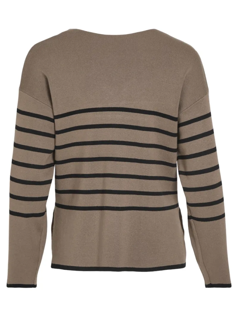 Vila Pullover & Sweatshirts*VIOSTRIA V-NECK L/S REV TOP-NOOS Fossil