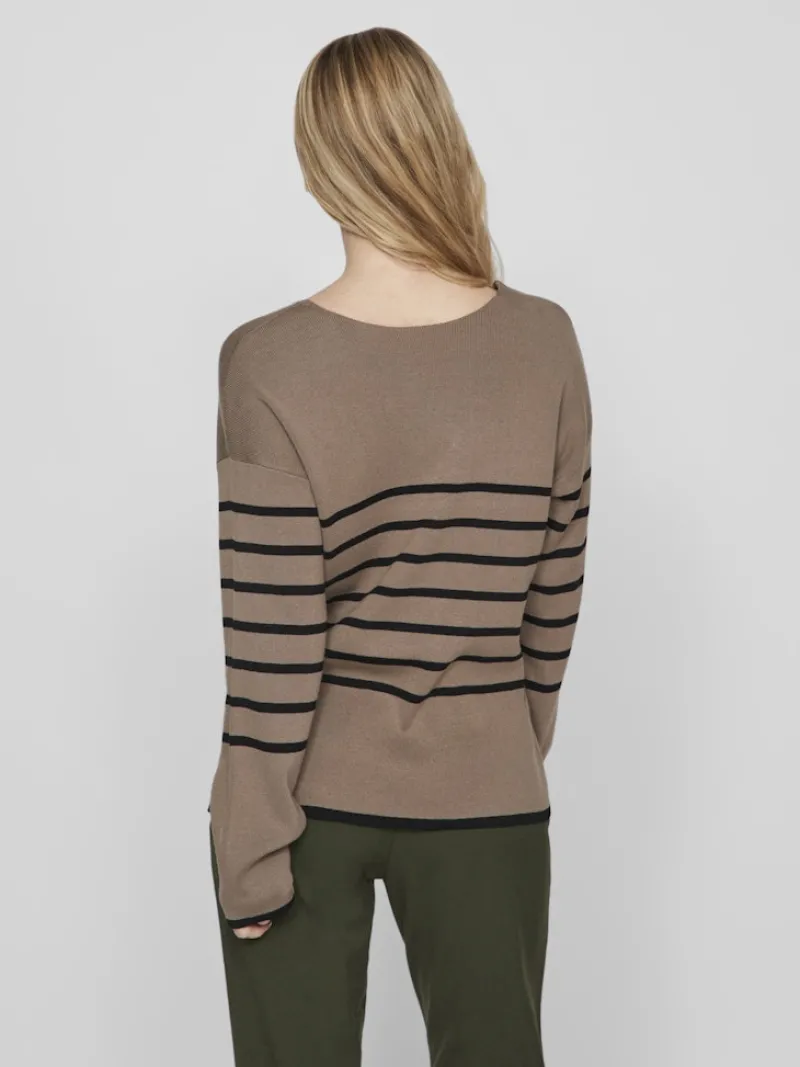 Vila Pullover & Sweatshirts*VIOSTRIA V-NECK L/S REV TOP-NOOS Fossil