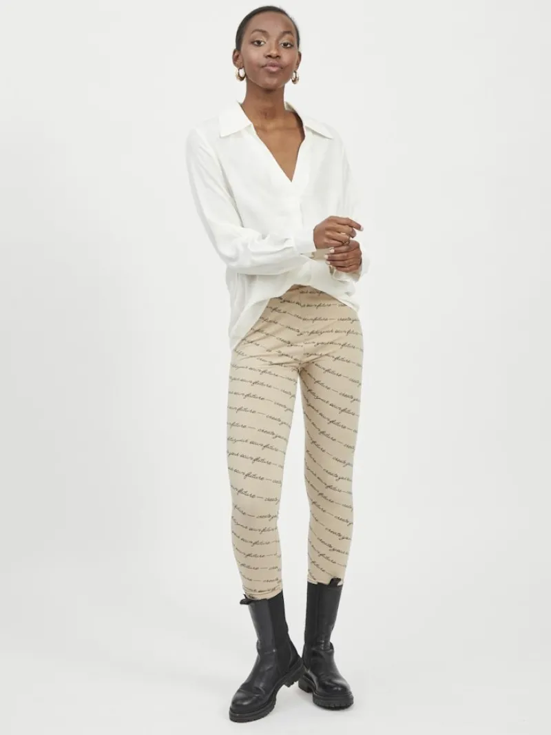 Vila Blusen*VIPALLI L/S TOP/PB whisper white