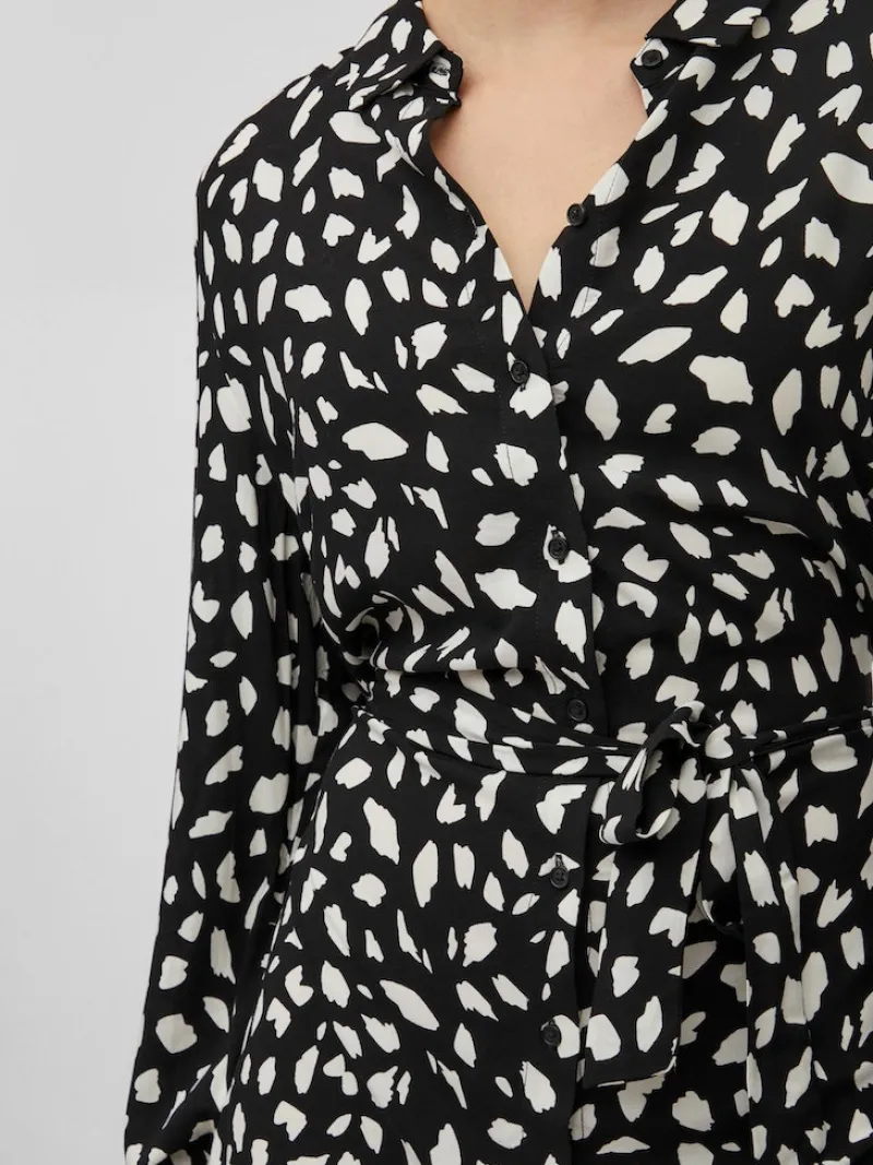 Vila Kleider*VIPAYA L/S SHIRT DRESS - NOOS black2