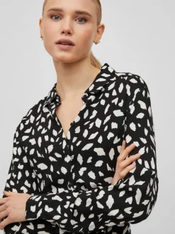 Vila Kleider*VIPAYA L/S SHIRT DRESS - NOOS black2