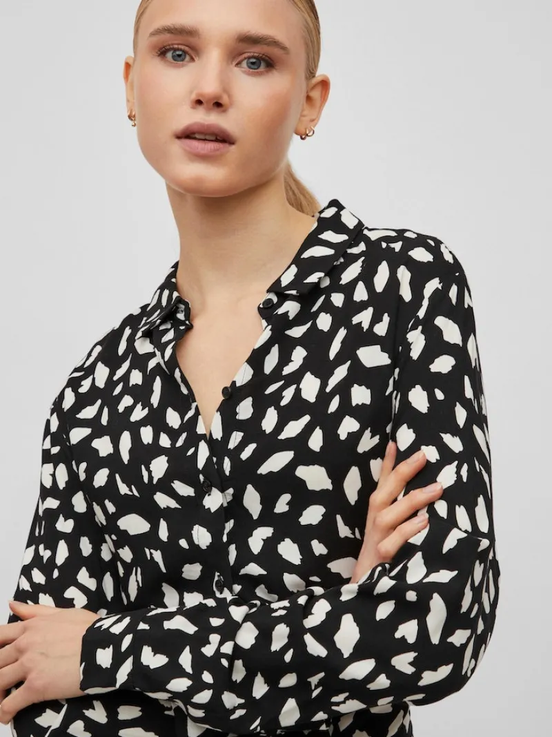 Vila Kleider*VIPAYA L/S SHIRT DRESS - NOOS black2