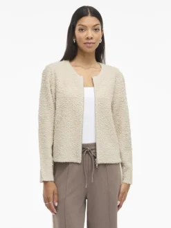 Vila Pullover & Sweatshirts*VIPAZA O-NECK L/S ZIPPER KNIT CARDIGAN birch