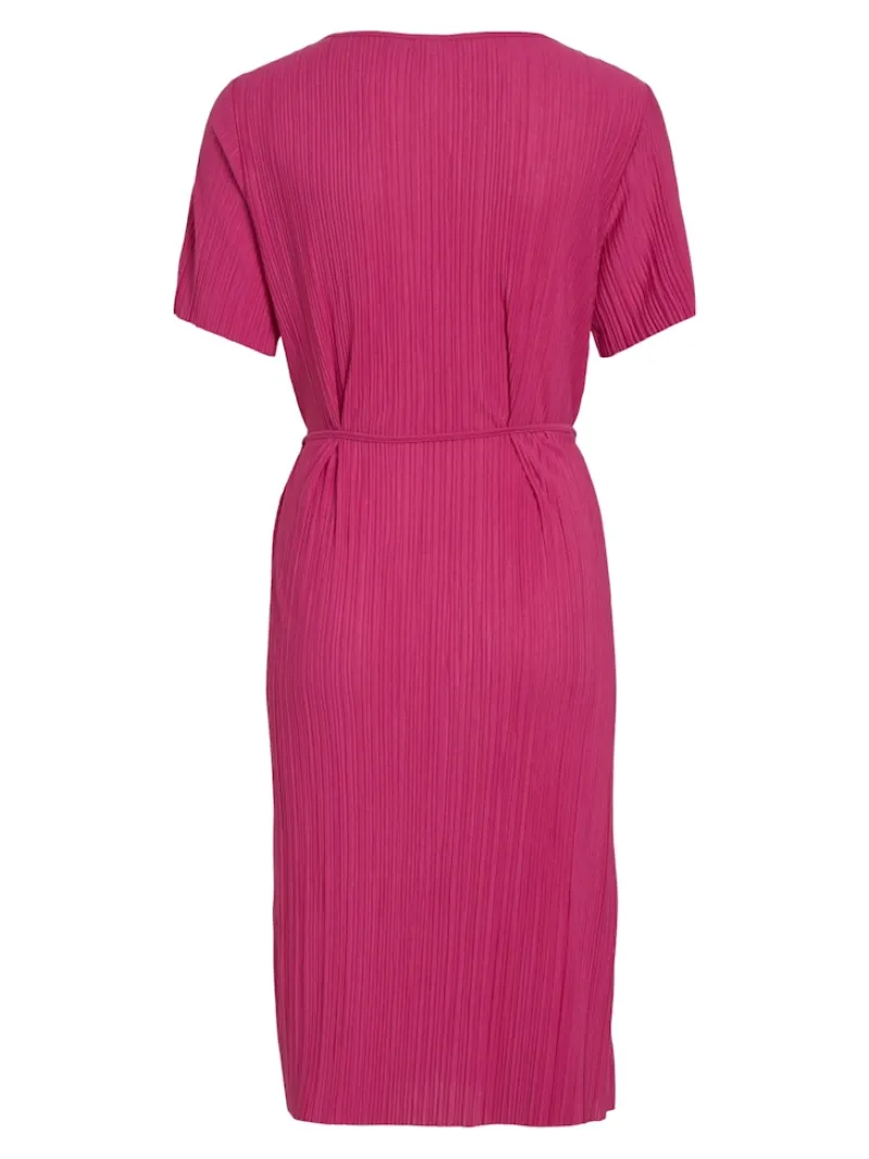 Vila Kleider*VIPLISA V-NECK S/S DRESS/SU/VOL pink yarrow