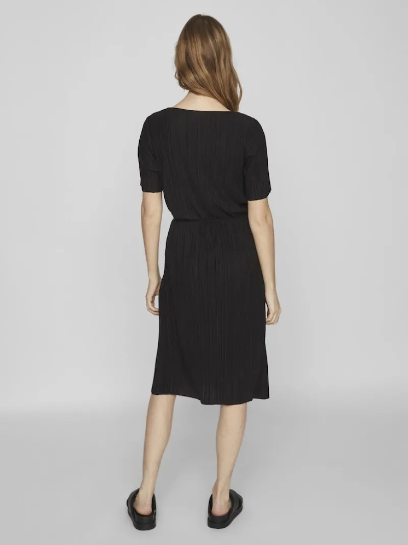 Vila Kleider*VIPLISA V-NECK S/S DRESS/SU/VOL Black