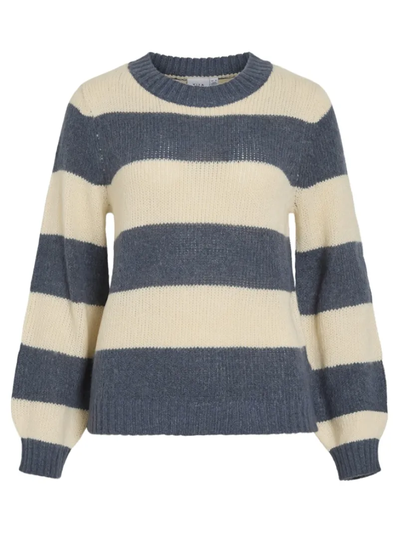 Vila Pullover & Sweatshirts*VIPOLANA NEW L/S STRIPE KNIT TOP Vintage Indigo