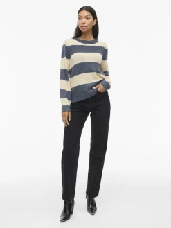 Vila Pullover & Sweatshirts*VIPOLANA NEW L/S STRIPE KNIT TOP Vintage Indigo