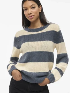 Vila Pullover & Sweatshirts*VIPOLANA NEW L/S STRIPE KNIT TOP Vintage Indigo