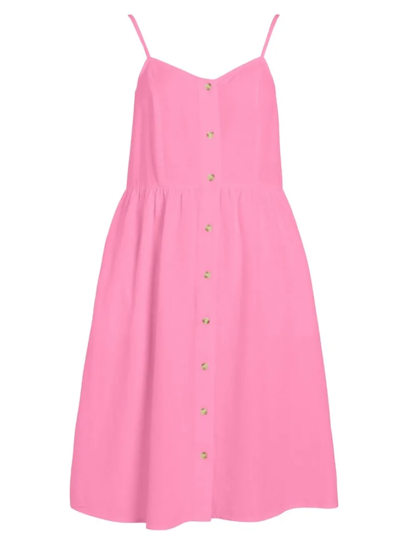 Vila Kleider*VIPRISILLA NEW S/L STRAP KNEE DRESS begonia pink