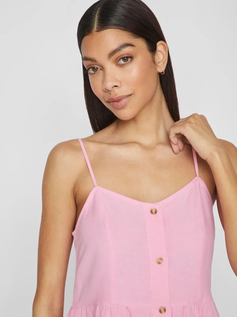 Vila Kleider*VIPRISILLA NEW S/L STRAP KNEE DRESS begonia pink