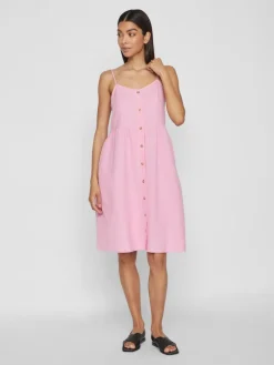 Vila Kleider*VIPRISILLA NEW S/L STRAP KNEE DRESS begonia pink