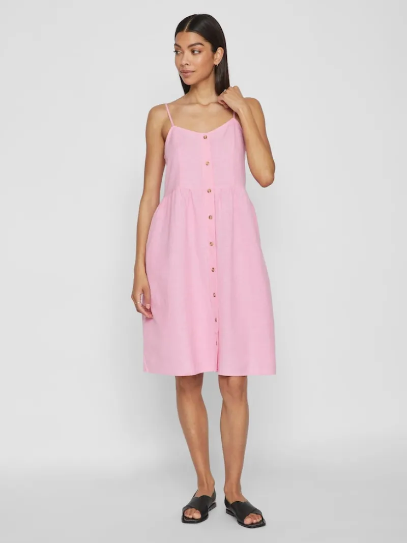 Vila Kleider*VIPRISILLA NEW S/L STRAP KNEE DRESS begonia pink