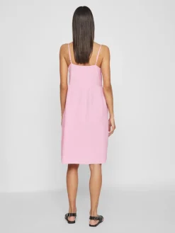 Vila Kleider*VIPRISILLA NEW S/L STRAP KNEE DRESS begonia pink