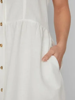 Vila Kleider*VIPRISILLA NEW S/L STRAP KNEE DRESS Snow White