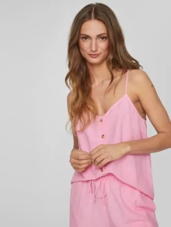 Vila Shirts*VIPRISILLA S/L BUTTON SINGLET begonia pink