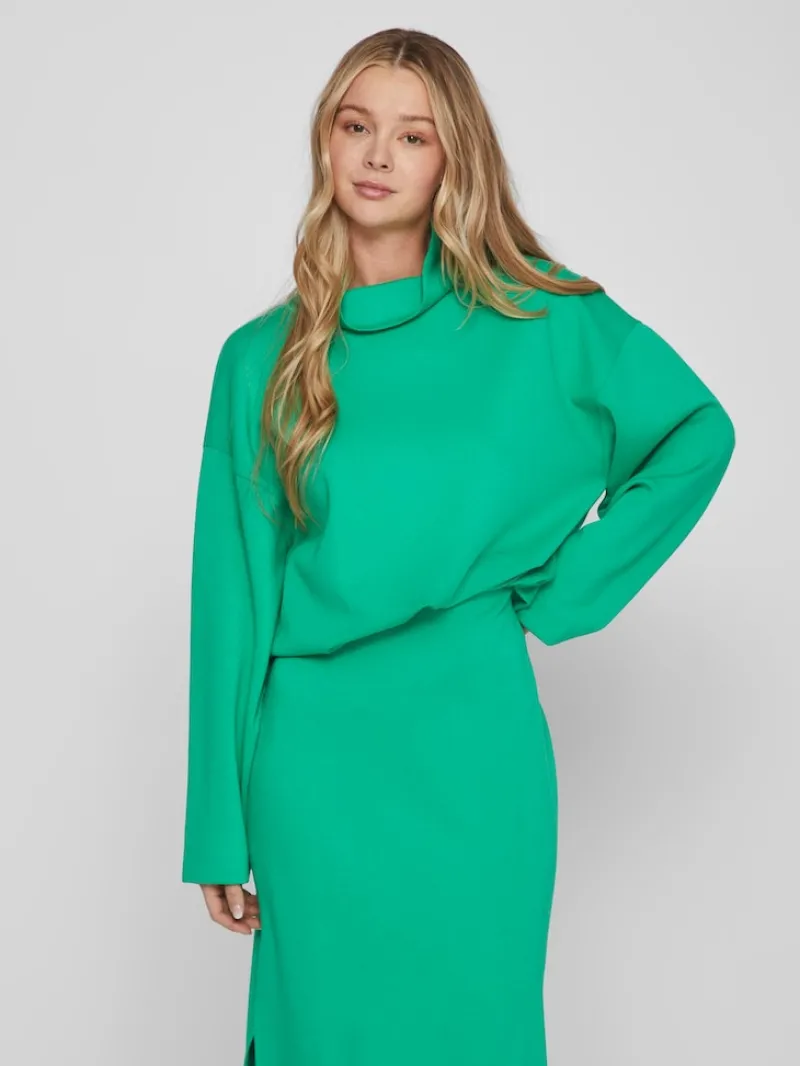 Vila Pullover & Sweatshirts*VIREFLECTA HIGH NECK L/S SWEAT TOP/SU bright green