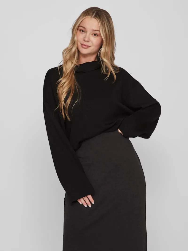 Vila Pullover & Sweatshirts*VIREFLECTA HIGH NECK L/S SWEAT TOP/SU Black