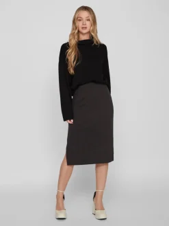 Vila Pullover & Sweatshirts*VIREFLECTA HIGH NECK L/S SWEAT TOP/SU Black