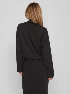 Vila Pullover & Sweatshirts*VIREFLECTA HIGH NECK L/S SWEAT TOP/SU Black