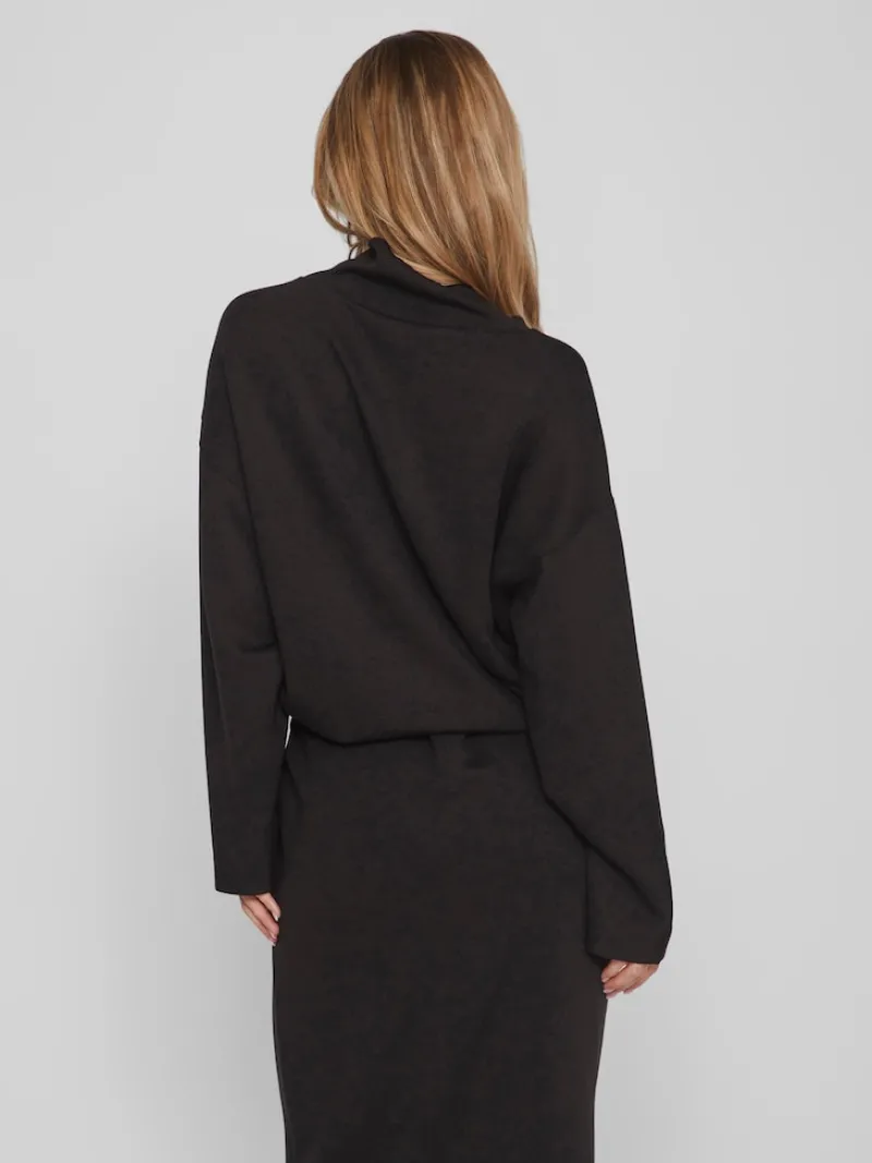 Vila Pullover & Sweatshirts*VIREFLECTA HIGH NECK L/S SWEAT TOP/SU Black
