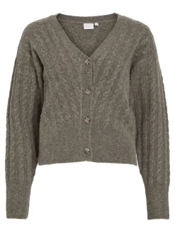 Vila Pullover & Sweatshirts*VIRELLI V-NECK L/S CABLE KNIT CARDI/BFS Falcon