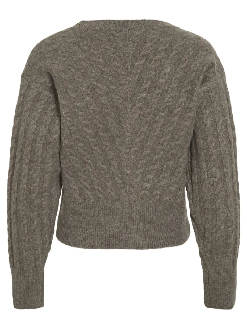 Vila Pullover & Sweatshirts*VIRELLI V-NECK L/S CABLE KNIT CARDI/BFS Falcon