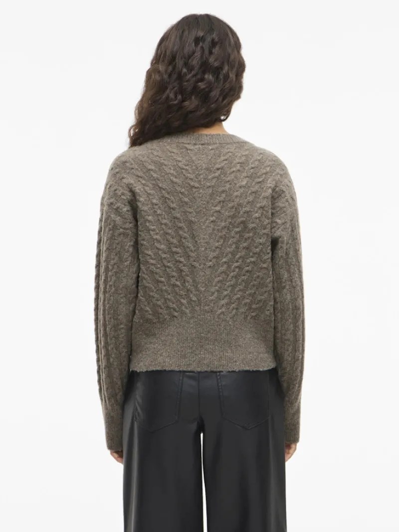 Vila Pullover & Sweatshirts*VIRELLI V-NECK L/S CABLE KNIT CARDI/BFS Falcon