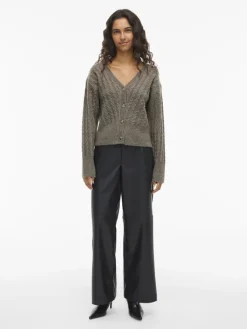 Vila Pullover & Sweatshirts*VIRELLI V-NECK L/S CABLE KNIT CARDI/BFS Falcon