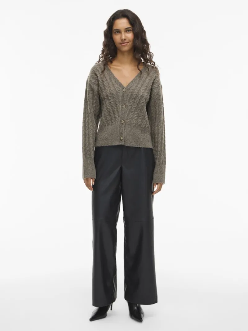 Vila Pullover & Sweatshirts*VIRELLI V-NECK L/S CABLE KNIT CARDI/BFS Falcon