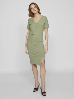 Vila Röcke*VIRIBINI HW SKIRT- NOOS oil green
