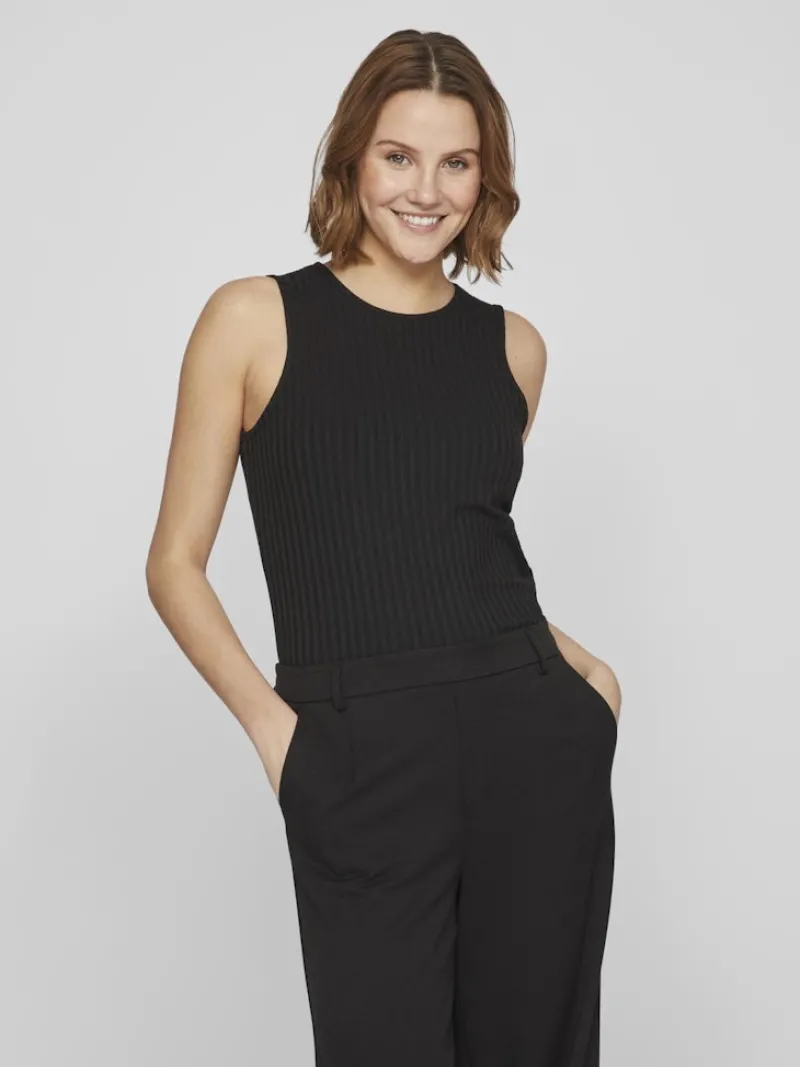 Vila Shirts*VIRIBINI S/L TANK TOP black beauty