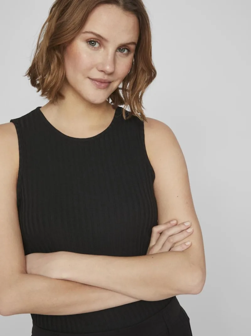 Vila Shirts*VIRIBINI S/L TANK TOP black beauty