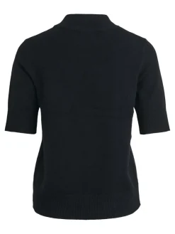 Vila Pullover & Sweatshirts*VIRIL CREW NECK 2/4 KNIT TOP - NOOS Black